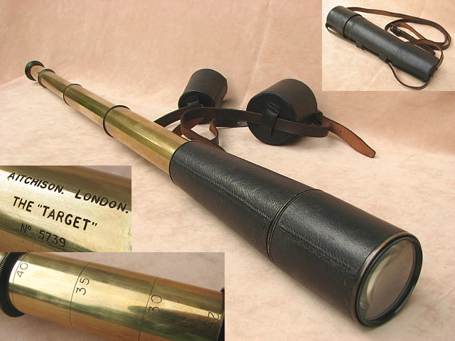 Early 20th century 3 draw field telescope with pancratic tube to 40x magnification